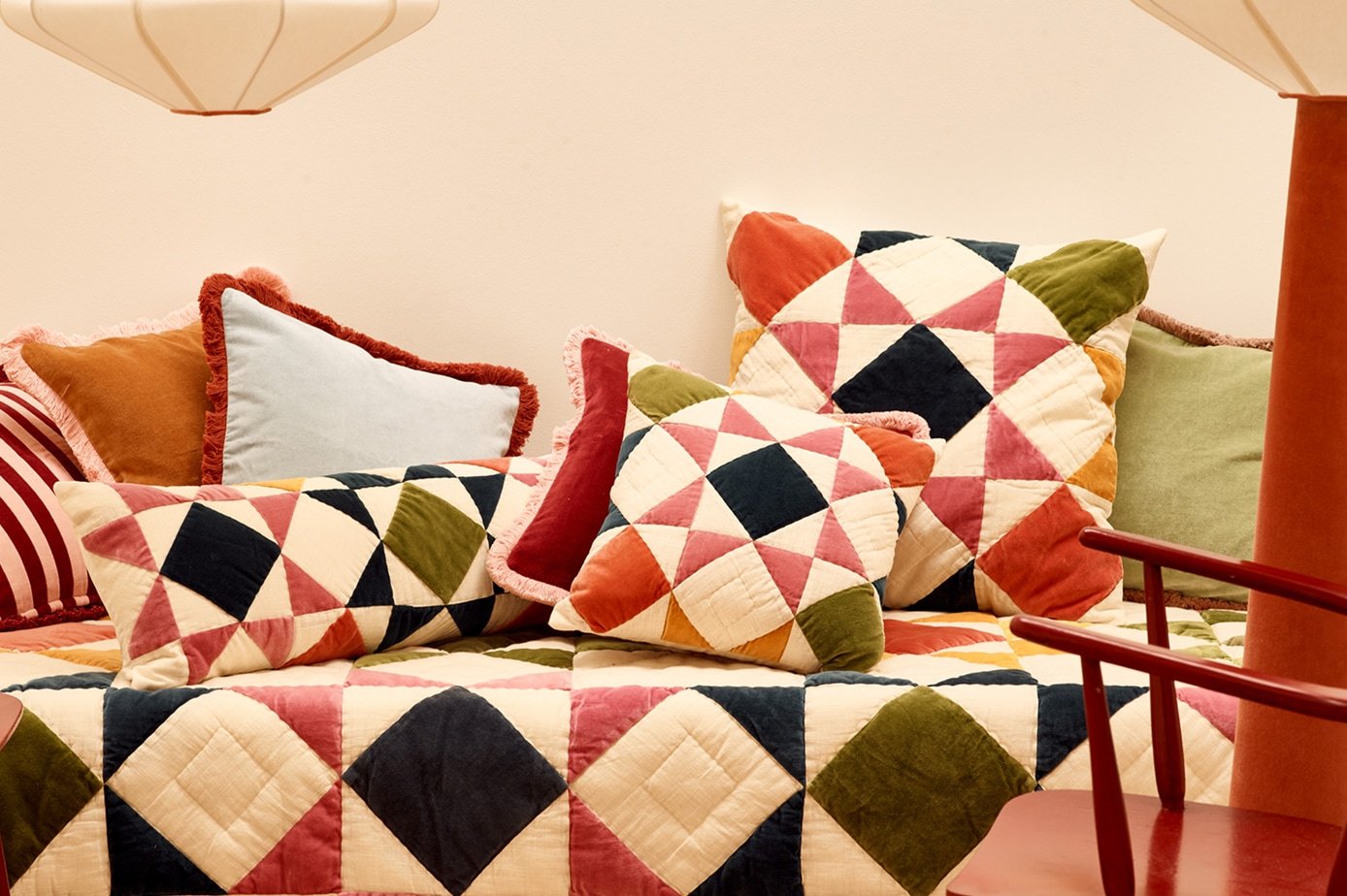 hobo / ARMY CLOTH  PATCHWORK CUSHION /BG hobo / ARMY CLOTH PATCHWORK CUSHION /BG Patchwork Multicolour