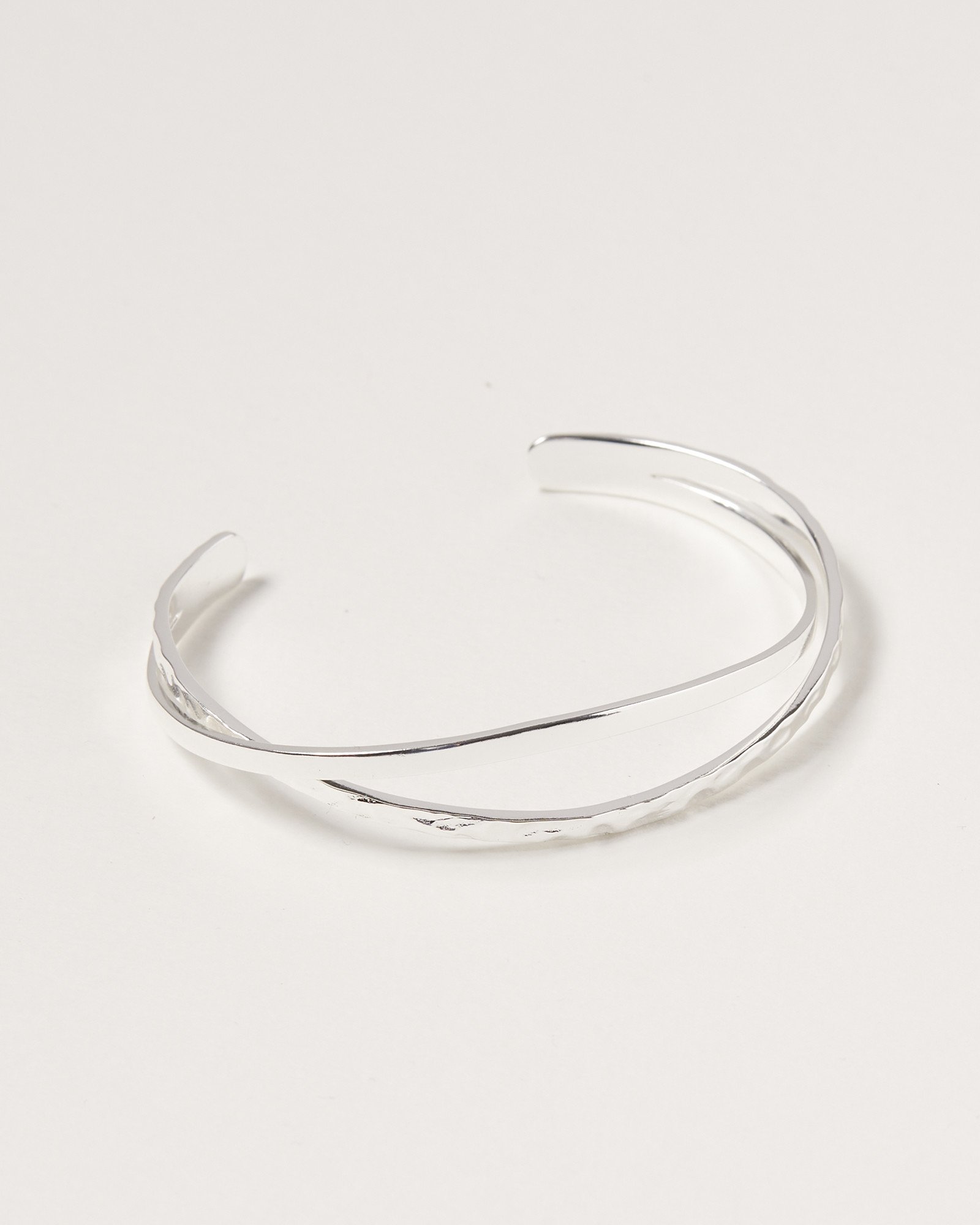 Vinita Twisted Silver Plated Cuff Bangle | Oliver Bonas