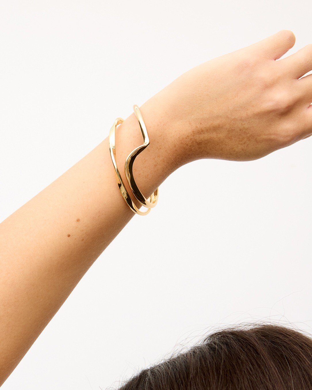 Renata Twisted Gold Tone Bangles Pack Of Two | Oliver Bonas