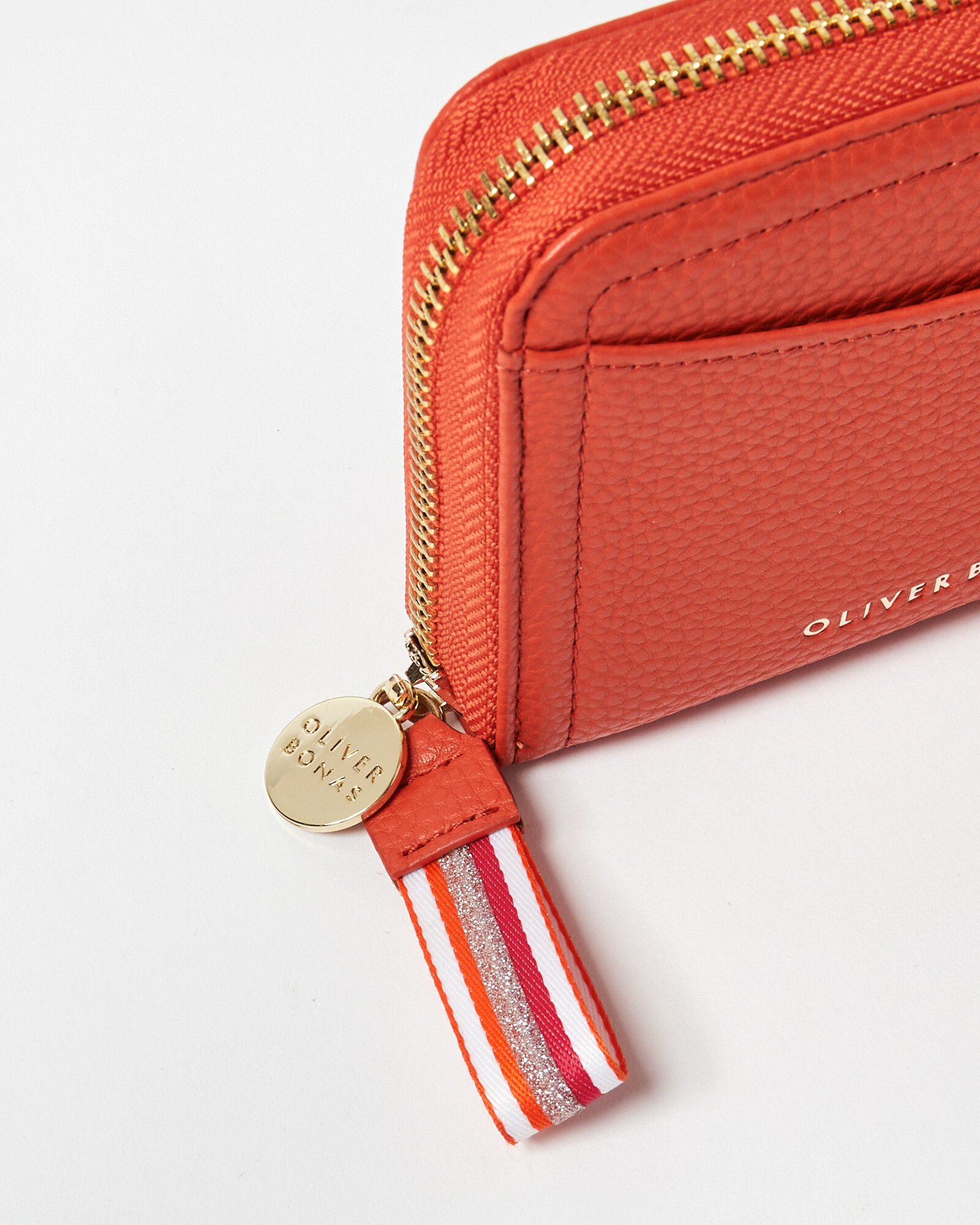 Lola Orange Zip Around Coin Purse | Oliver Bonas