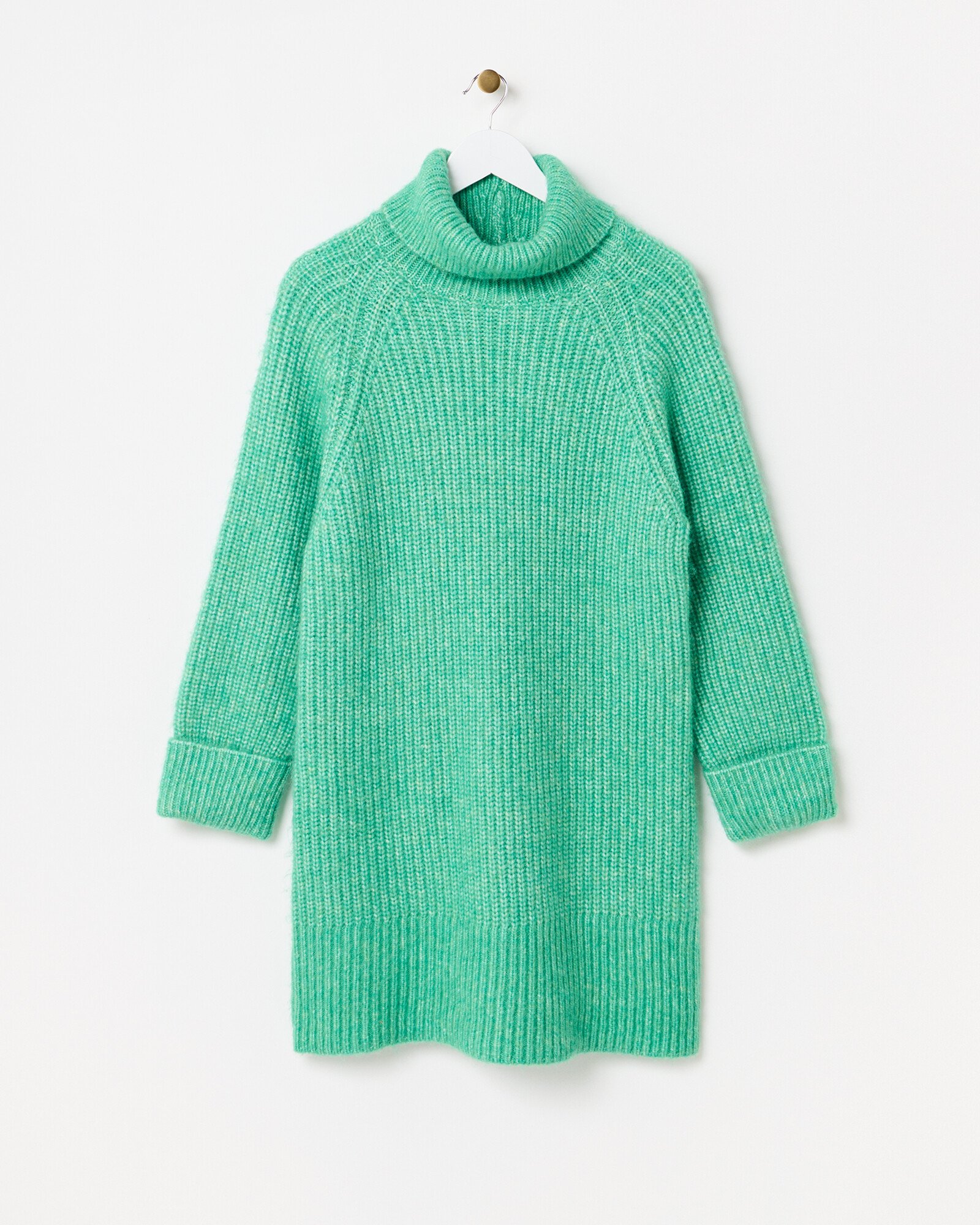 bright green jumper dress Roll Neck Knitted maxi maternity dress