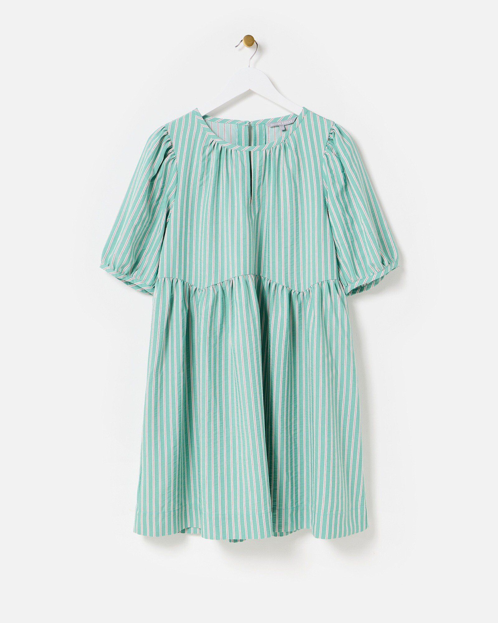 green and white smock dress & Striped Mini gharara-dress