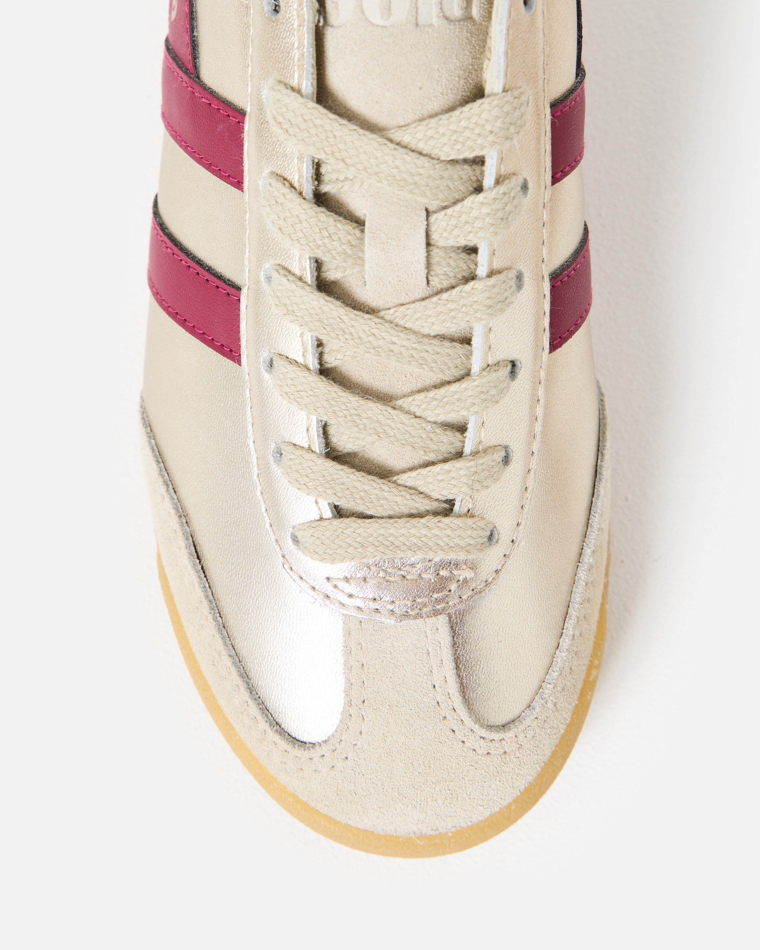 Gola Torpedo Glimmer Gold Metallic & Red Trainers | Oliver Bonas