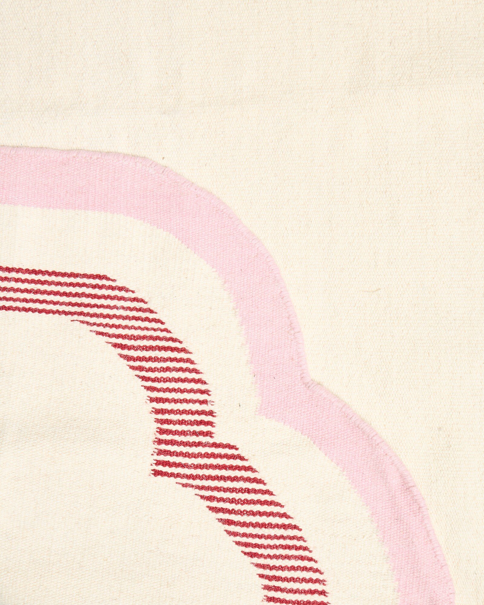 Pink Scalloped Border Large Rug 220x140cm | Oliver Bonas