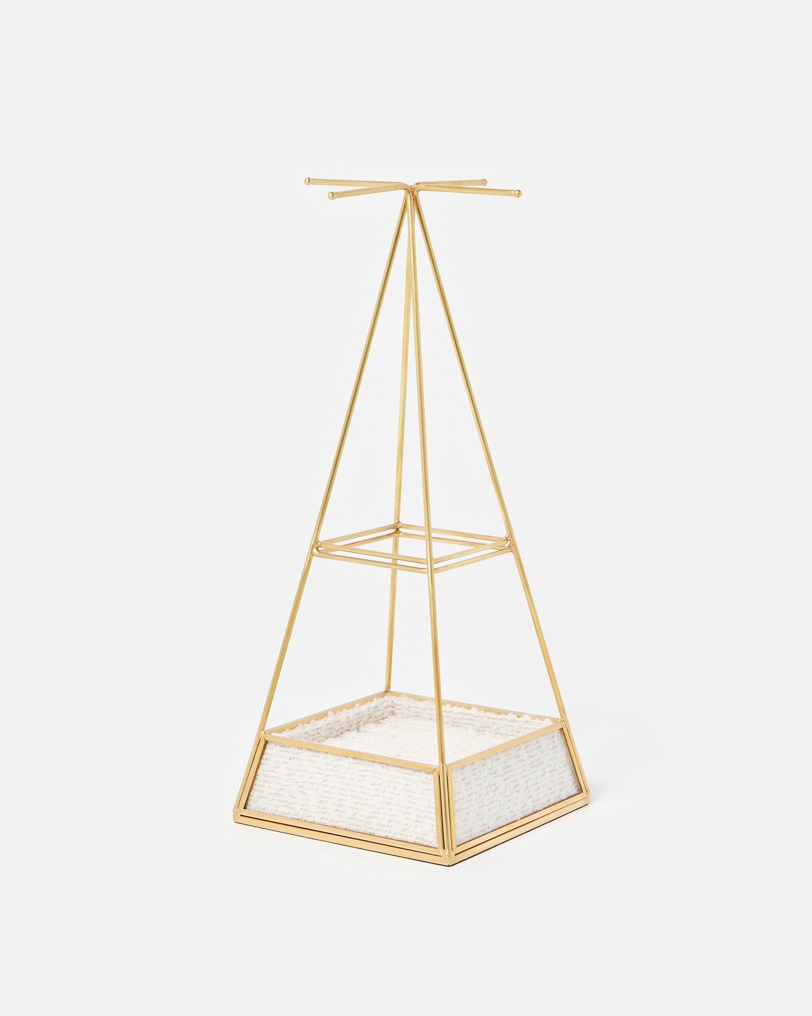 Cream Boucle Pyramid Jewellery Stand | Oliver Bonas