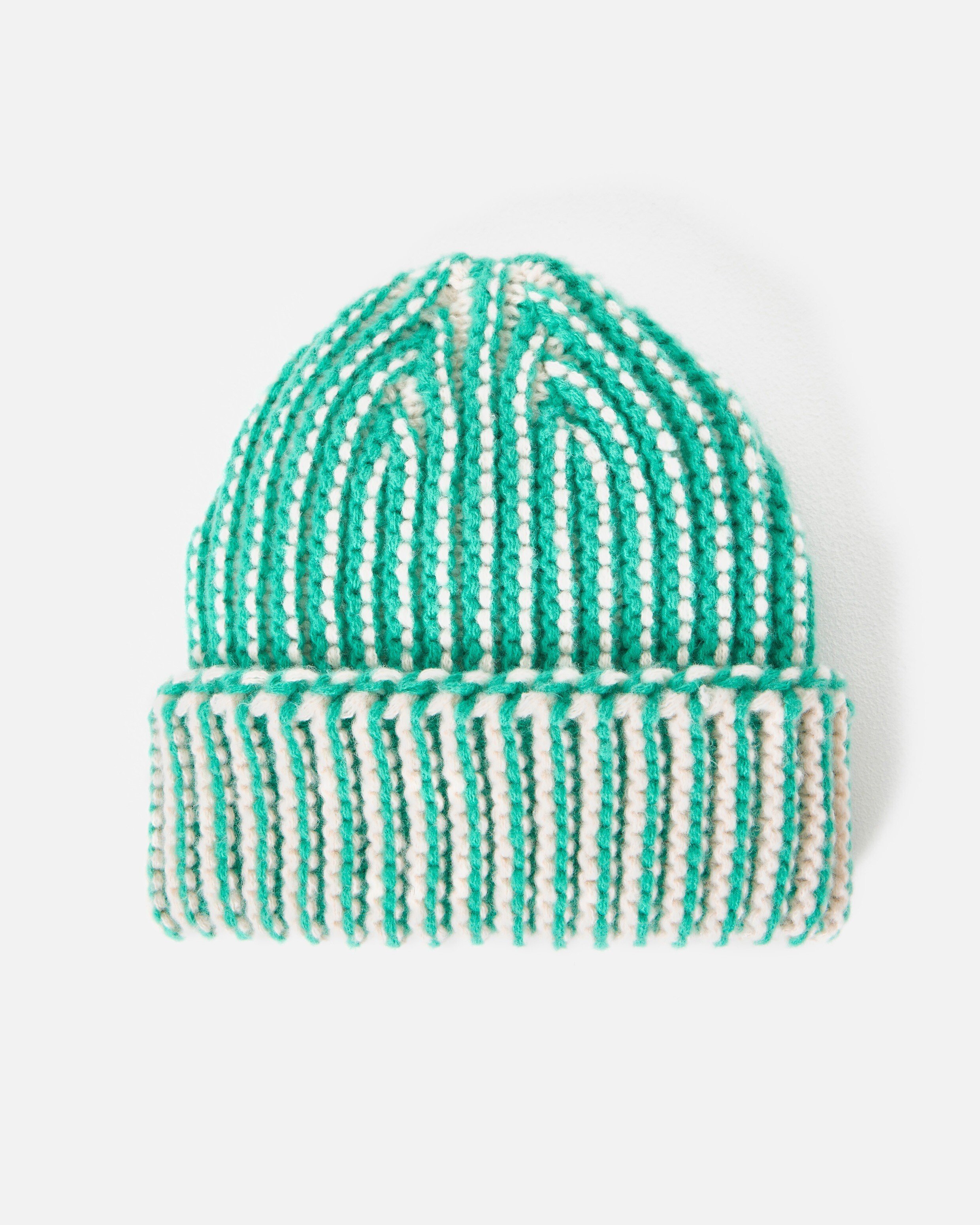 Peach & Brown Fair Isle Knitted Beanie Hat | Oliver Bonas