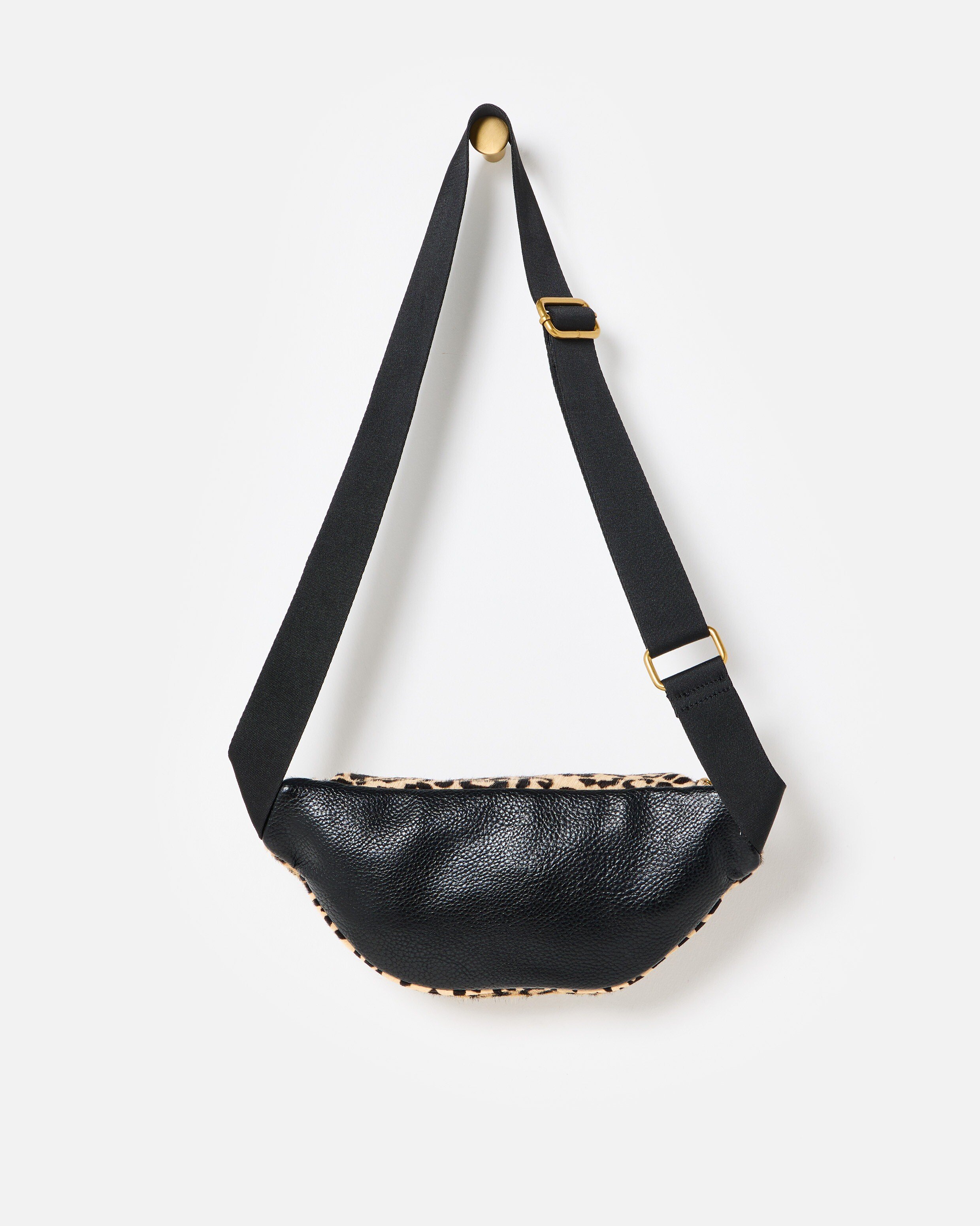 Lexi Leopard Print Textured Double Zip Belt Bag | Oliver Bonas