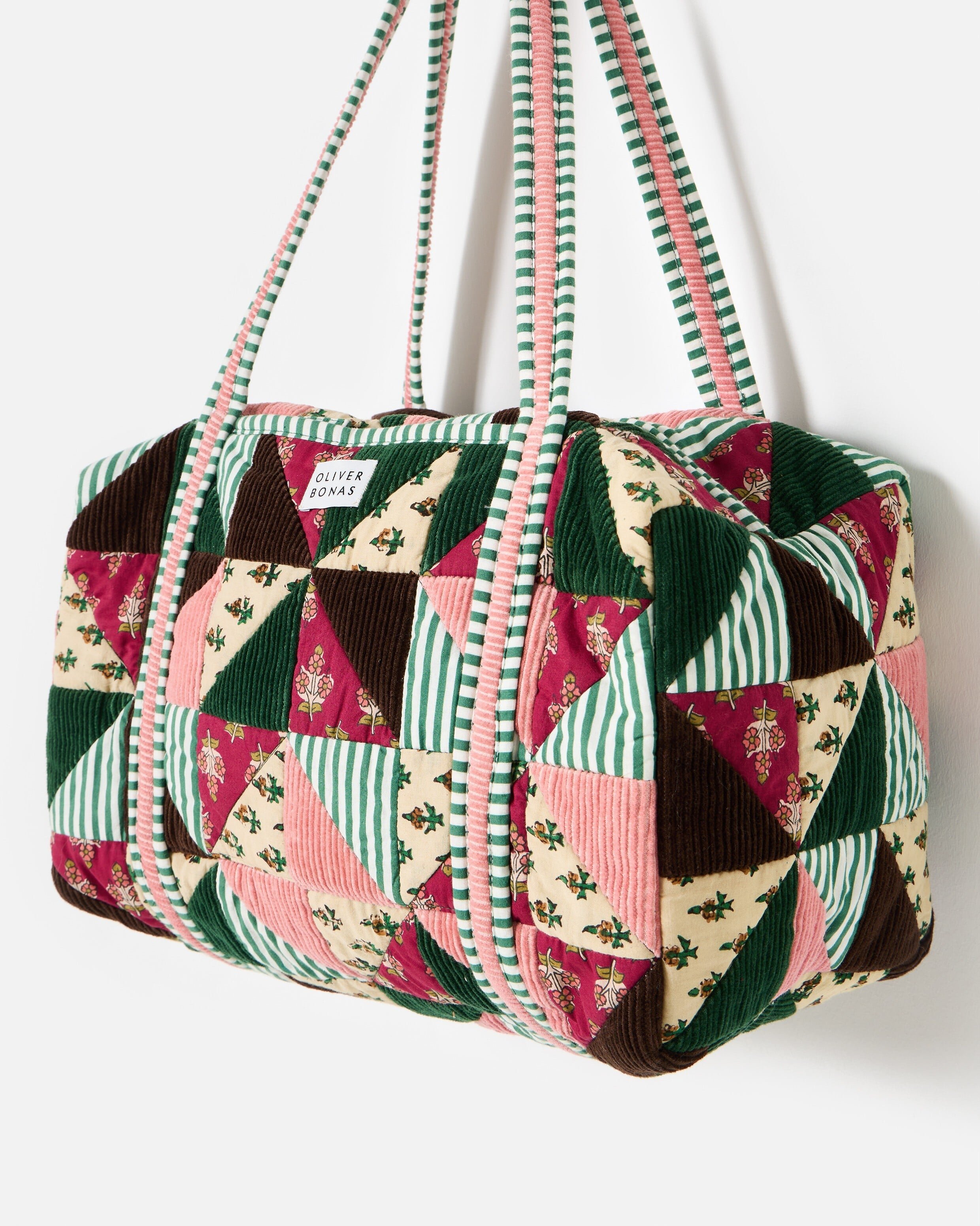 バッグ apolina Patchwork Bag Emily Dark Green Corduroy Patchwork Quilted Bag | Oliver Bonas