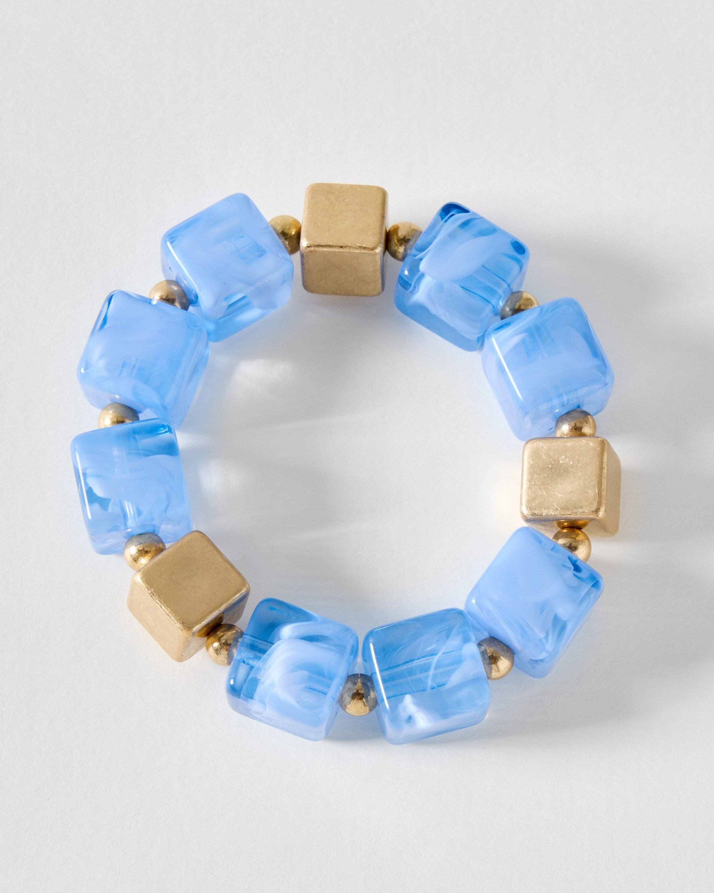Jules Brown Square Resin Bead Chunky Bracelet | Oliver Bonas