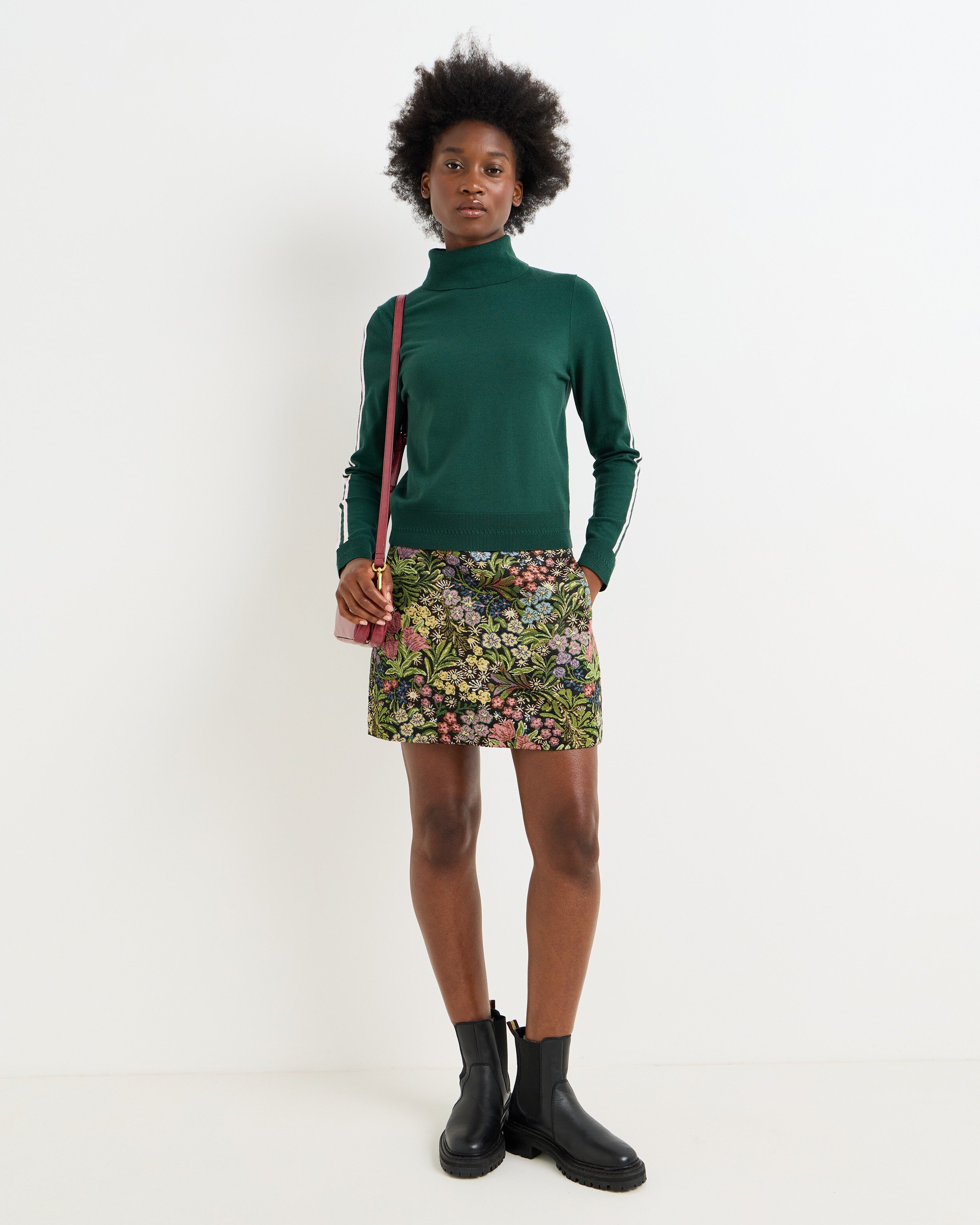 スカート TreatUrself Floral cotton mini skirt Green Tapestry Floral Mini Skirt | Oliver Bonas