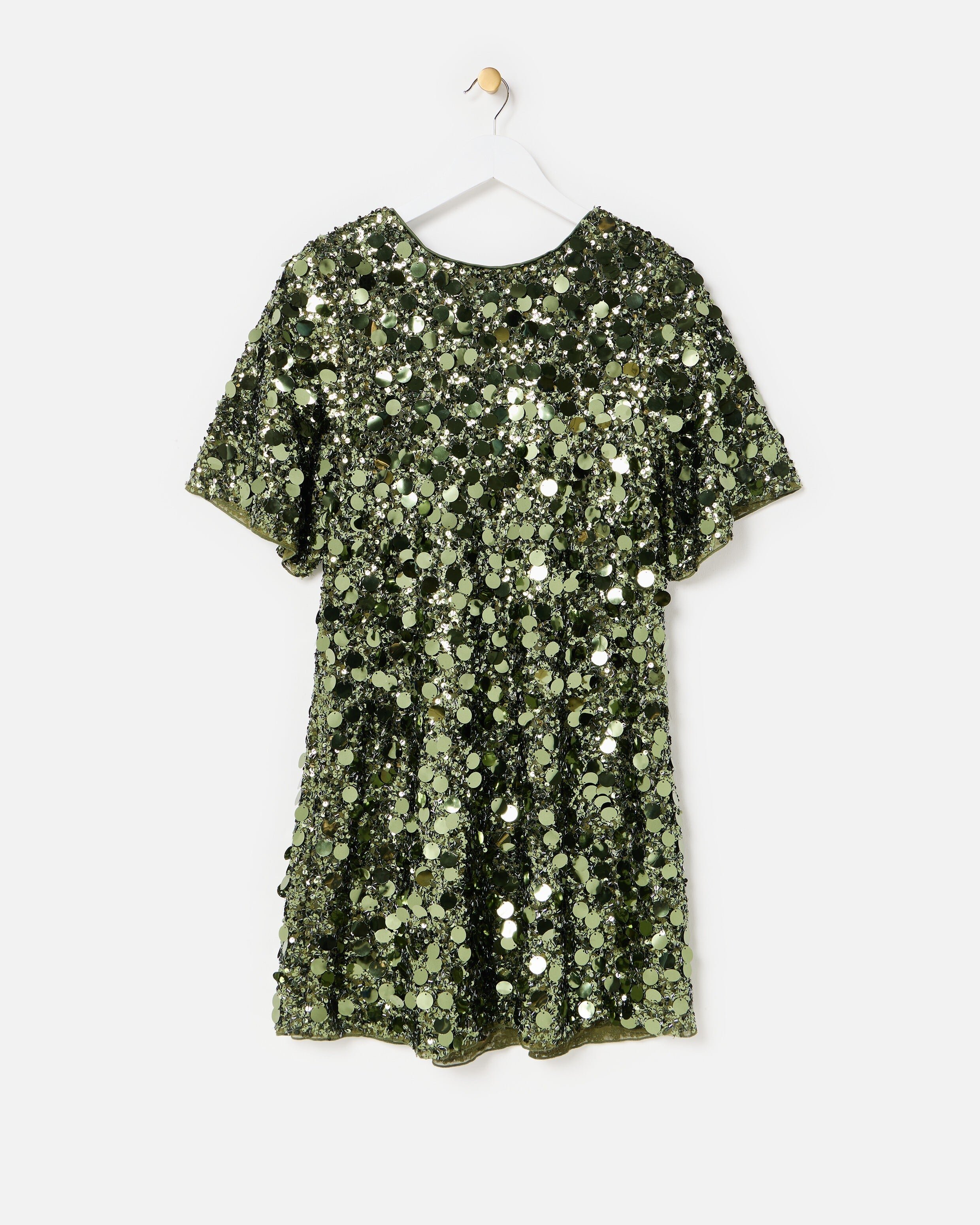 green sequin t shirt dress Mini T-Shirt Sequins prom dress