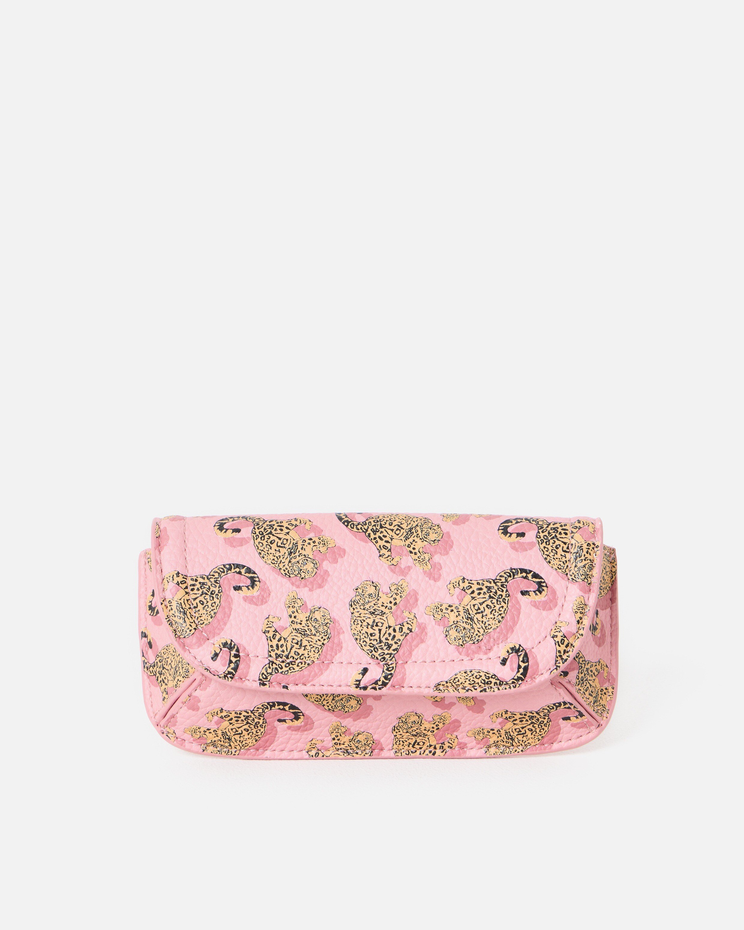 Light Pink Snow Leopard Glasses Case | Oliver Bonas