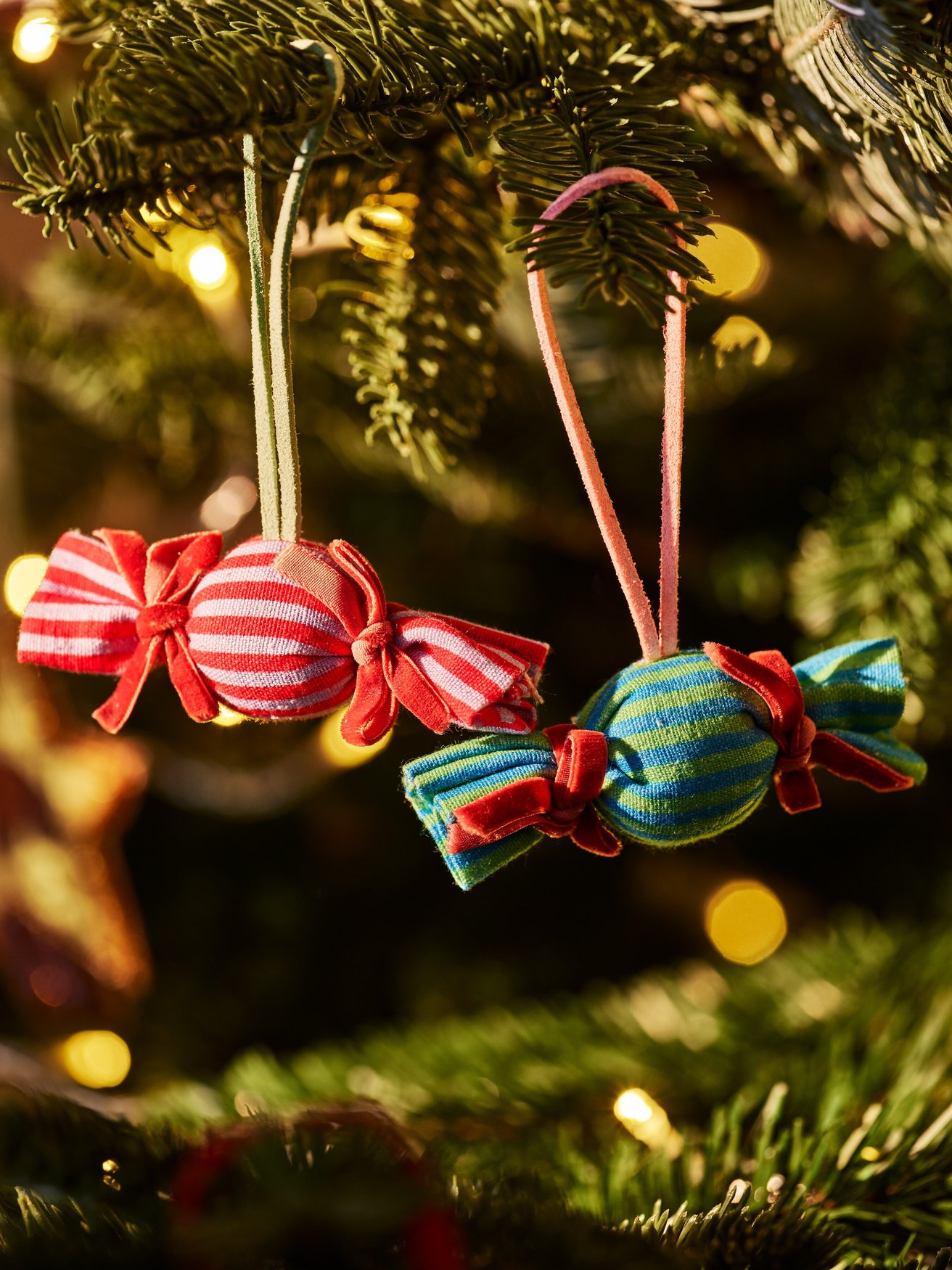 Multicoloured Bon Bon Christmas Tree Decorations Set of Three