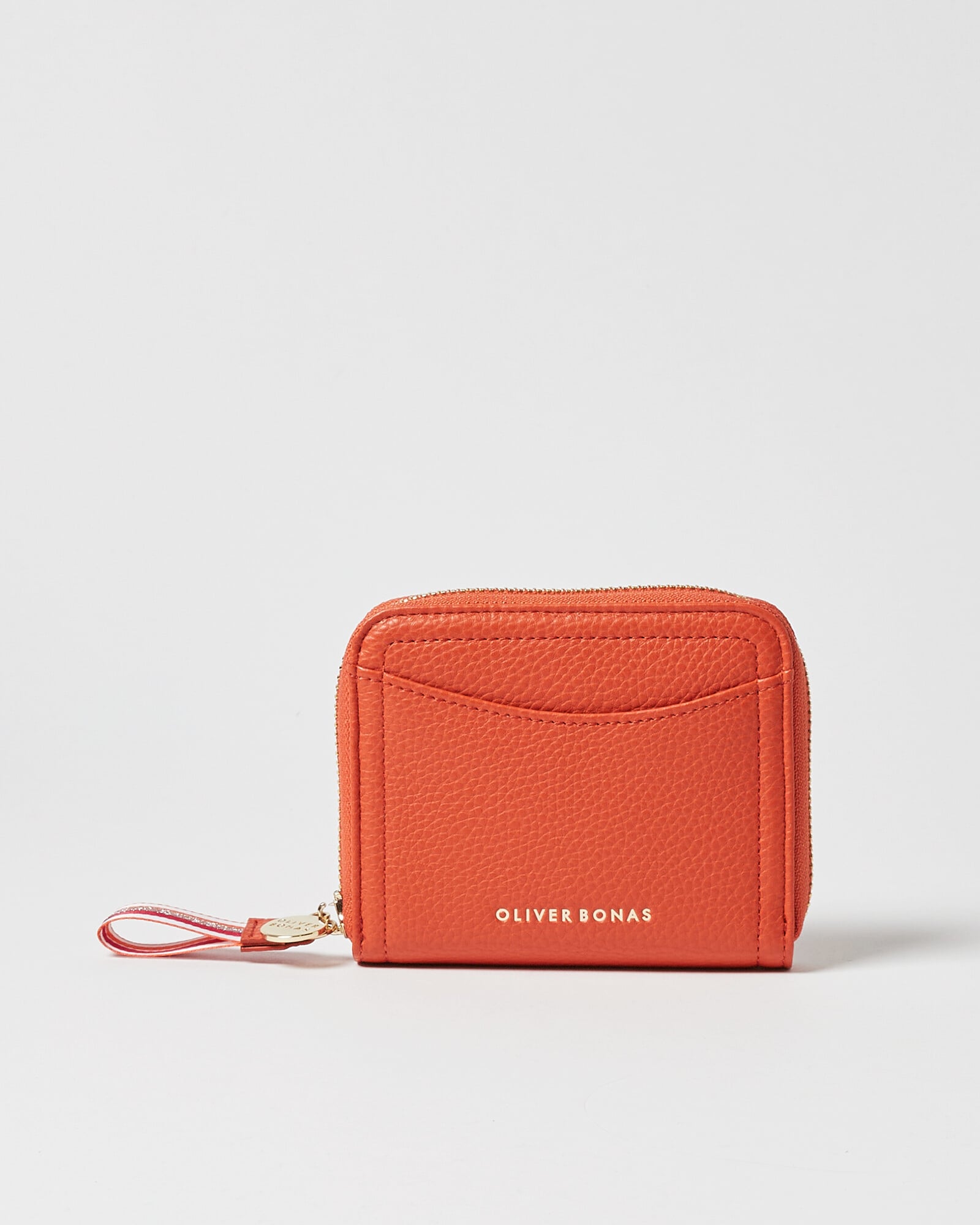 Lola Orange Zip Around Coin Purse | Oliver Bonas