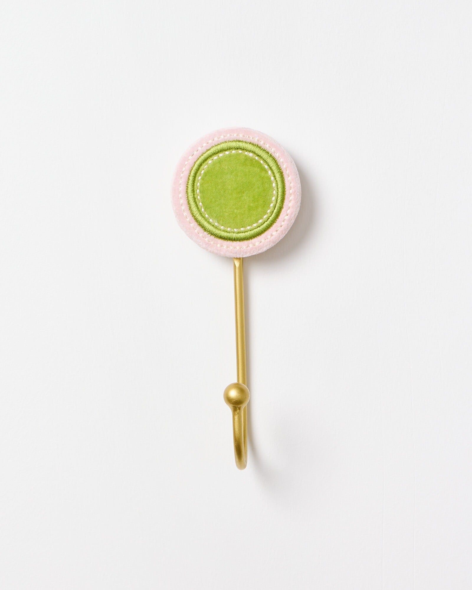 Green Velvet Quilted Storage Hook | Oliver Bonas