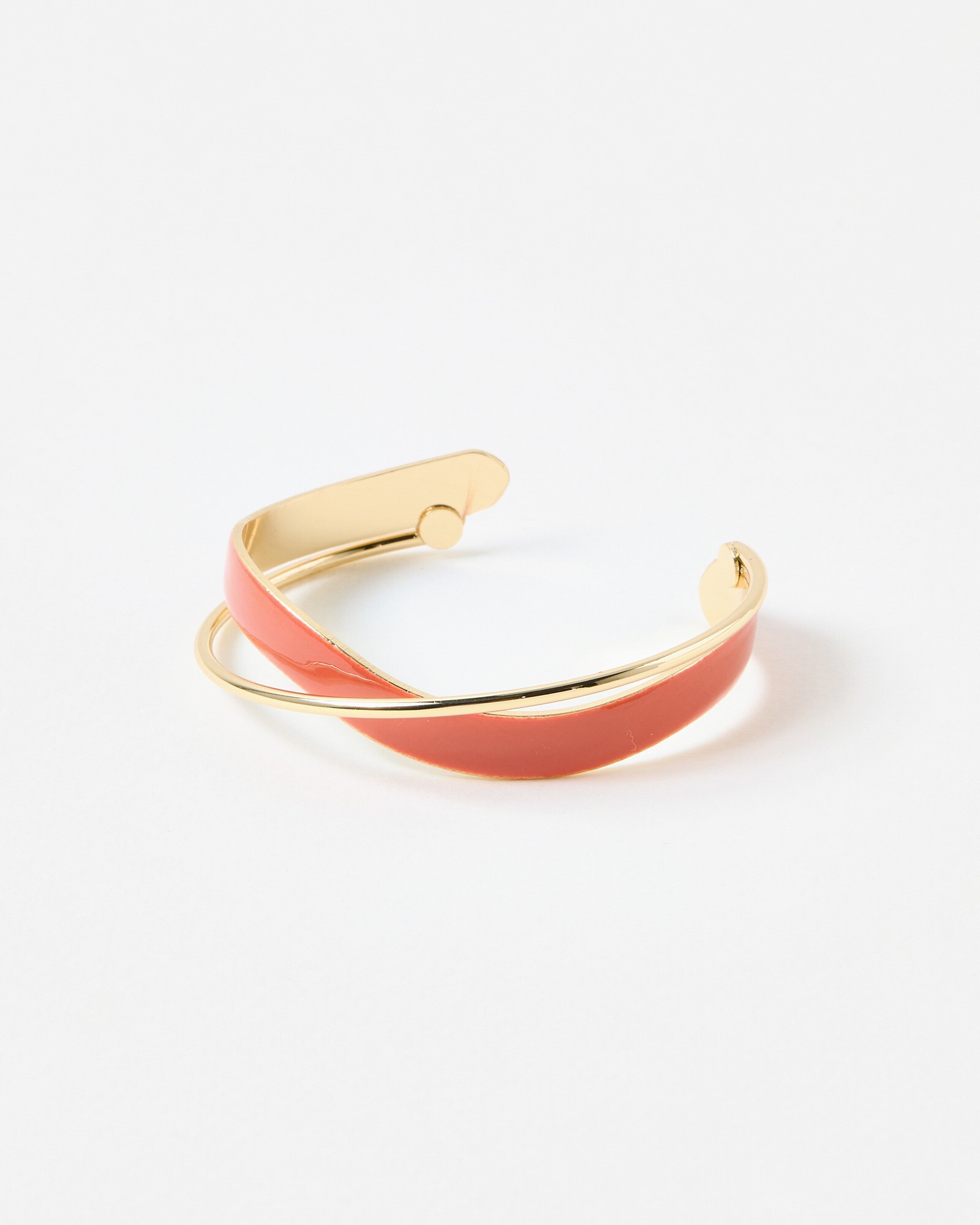 Christie Twist Orange Enamel Bangle | Oliver Bonas