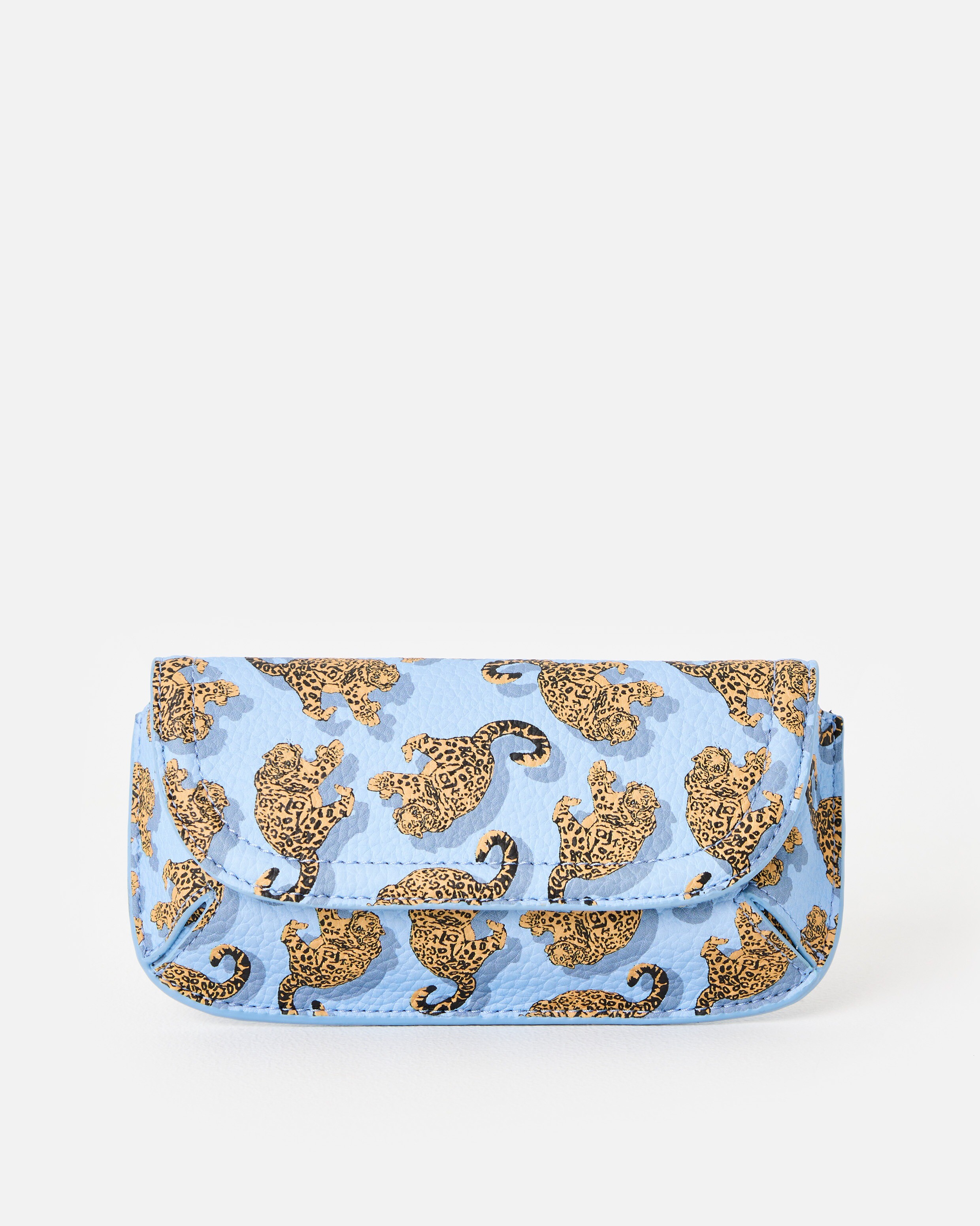 Light Blue Snow Leopard Glasses Case | Oliver Bonas