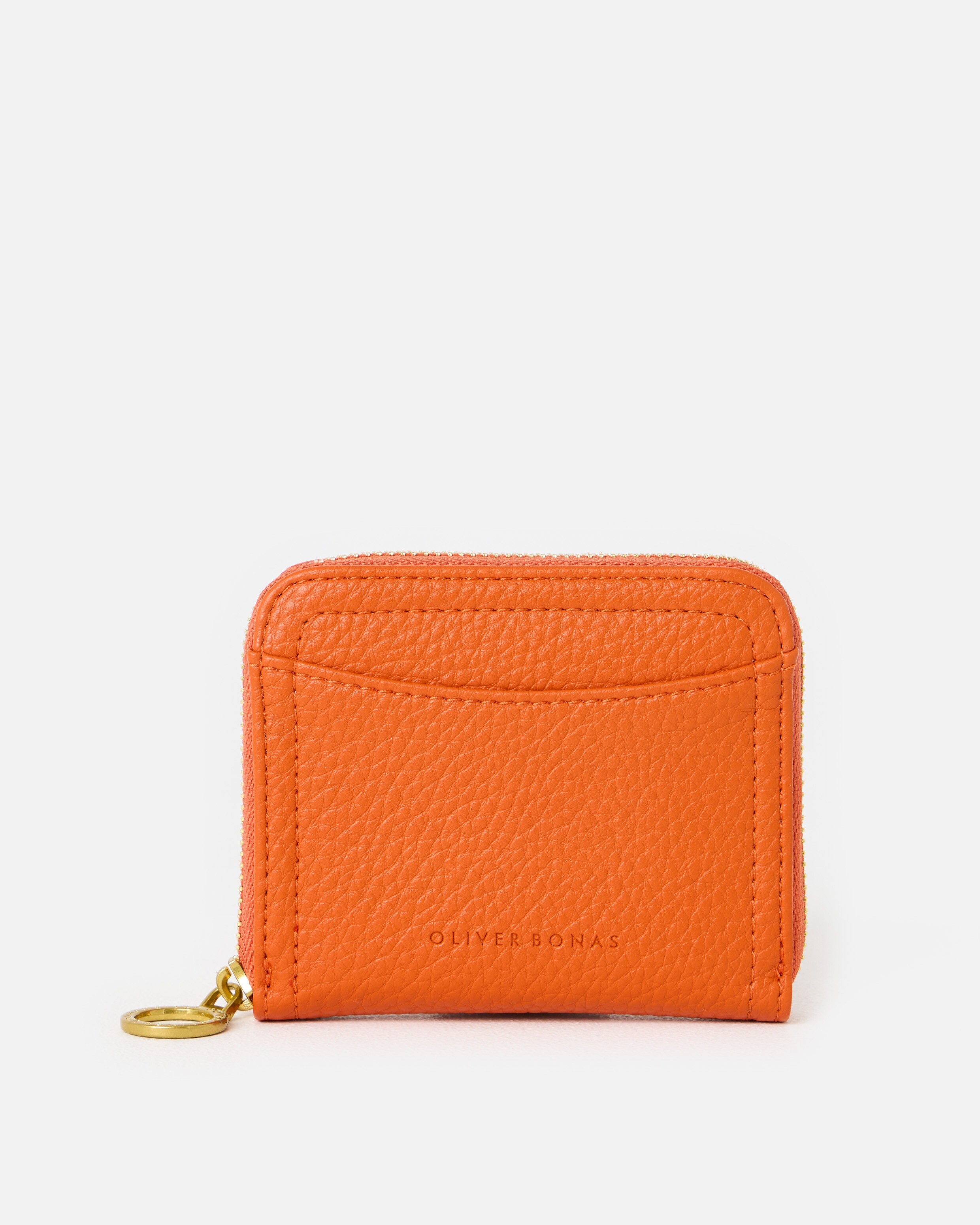 Lola Orange Zip Around Purse | Oliver Bonas